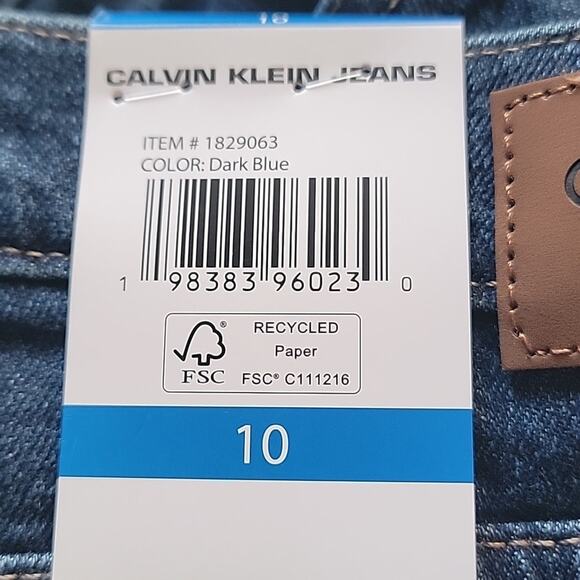 Women's Calvin Klein Straight Leg 5 Pocket Dark Indigo Jeans Size 10 NWT - Picture 5 of 6